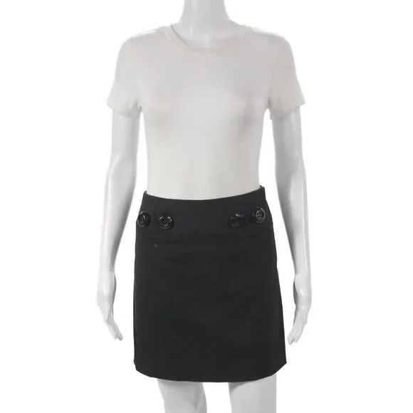 Milly Women Black Mini Skirt 96% Cotton Size 2