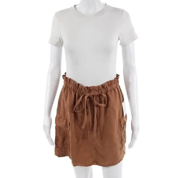 Bella Dahl Women Cargo Mini Skirt Brown Size S