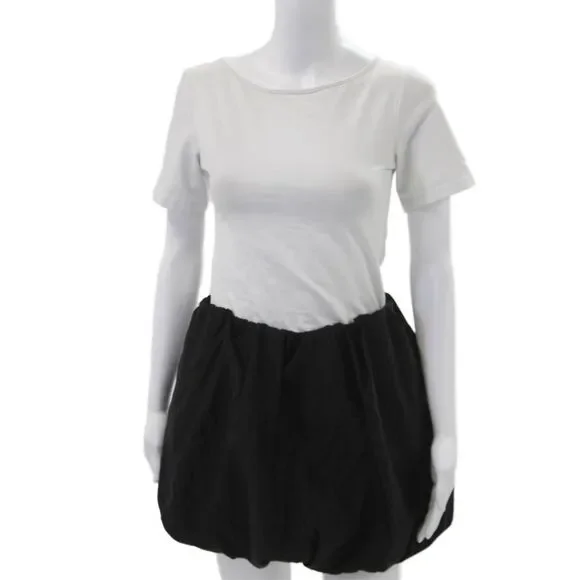 Zara Womens Black Mini T-Shirt Dress Short Sleeve Round Neck Size S
