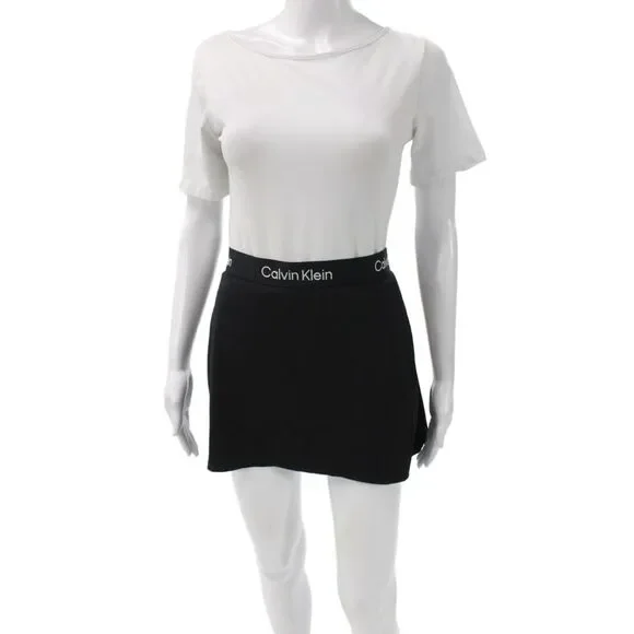 Calvin Klein Womens Athletic Stretch Skort Black Short Athleisure Size 2XL