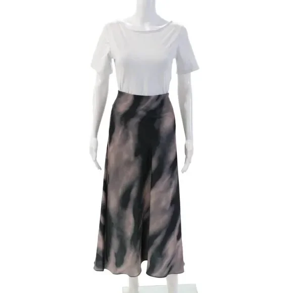 Hailey Women A-Line Maxi Skirt Black 100% Polyester Size XL