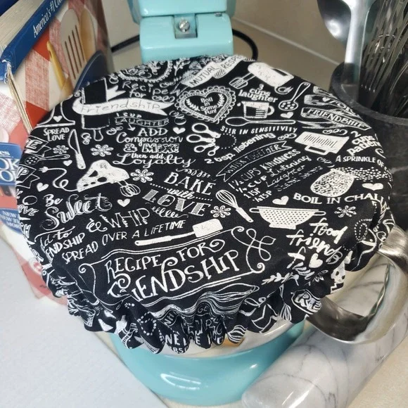 Baking Friendship /‎ Gray Reversible KitchenAid Mixer Mixing Bowl Cover Decor