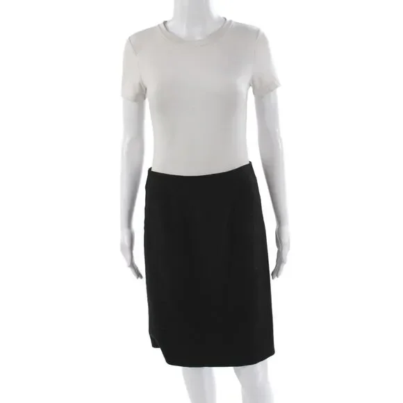Diane Von Furstenberg Women Straight Pencil Skirt Black Polyester Zip Size 6