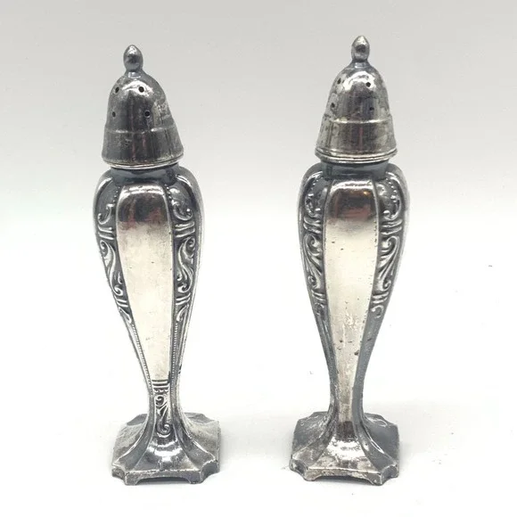 Harmony House Salt and Pepper Shakers Silver Plated Personality by Masco Vintage