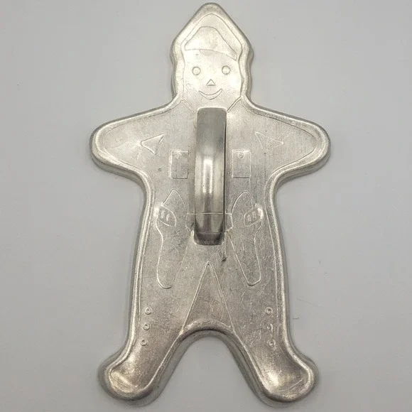 1950s‎ Aluminum Gingerbread Man Cookie Cutter With Handle Vintage