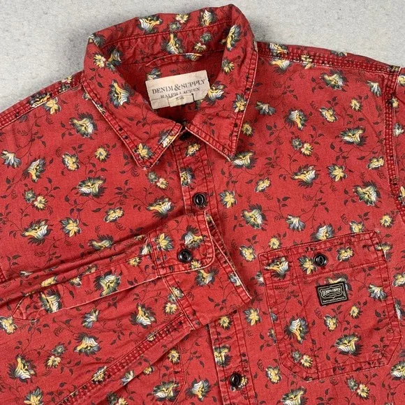 Denim & Supply Ralph Lauren Red Floral Button-Down Shirt