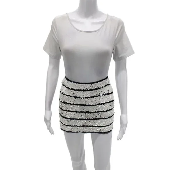 Gryphon New York Womens Mini Pencil Black Nylon Net Skirt Size S