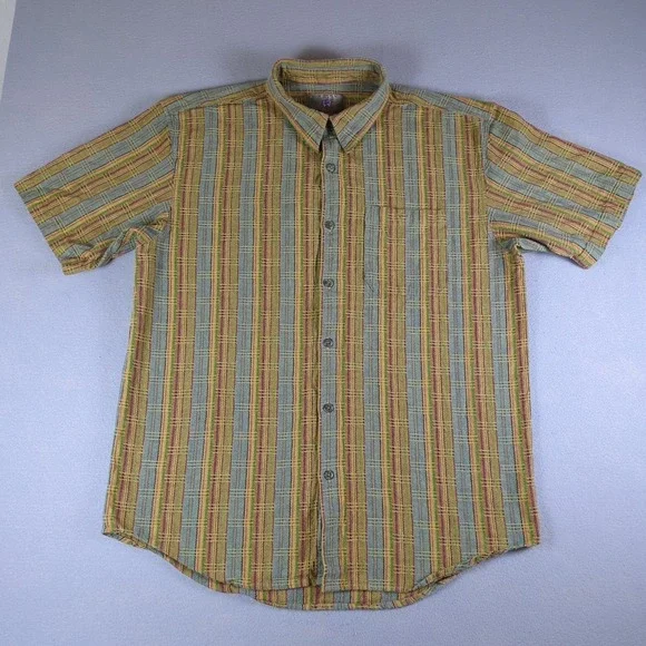 The Territory Ahead Southwestern Shirt Mens XXL Brown Striped Aztec Midweight