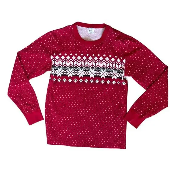 Hanna Andersson Snowflake Long Sleeve Shirt Size Medium Holiday PJs