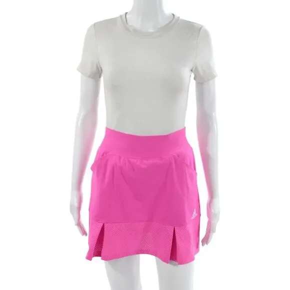 Adidas Womens Athletic Pink Skort Mini Pull On Recycled Polyester Size XS