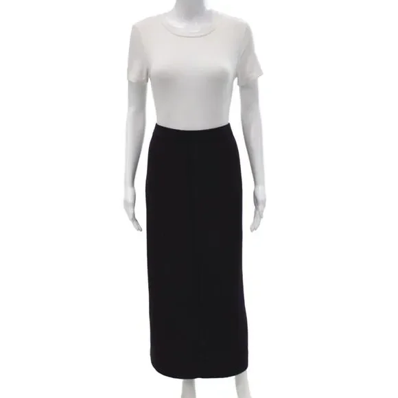 St John Marie Gray Women Straight Pencil Skirt Purple Cotton Wool Size 10