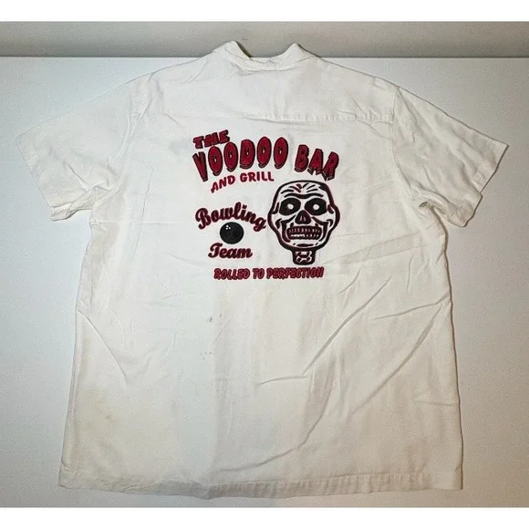 Vintage Lucky Brand Mens Embroidered Rayon 