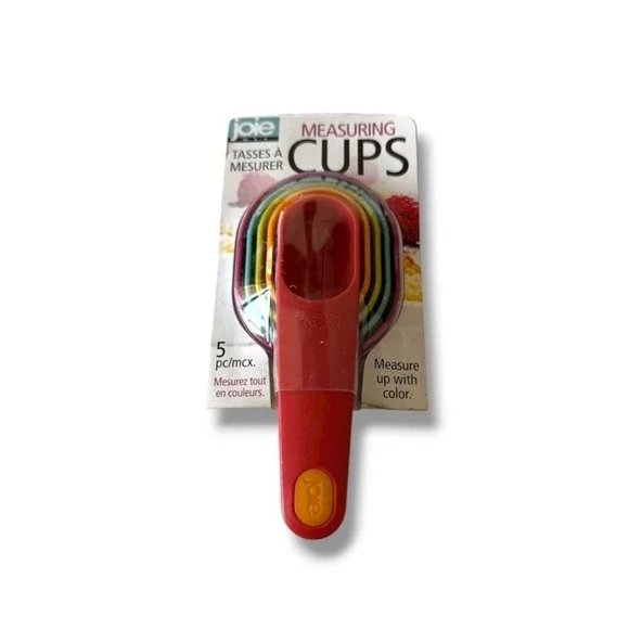 Joie Measuring Cups Set Plastic Rainbow Colors Baking Cooking Measure Kitchen