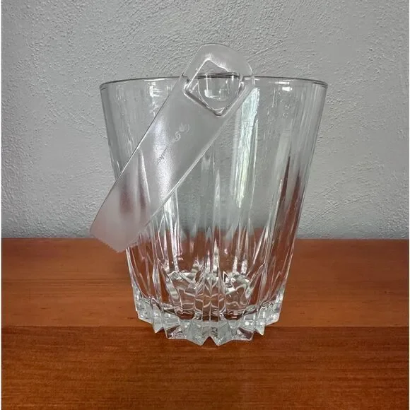 Glass Ice Bucket with Plastic Removable Handle