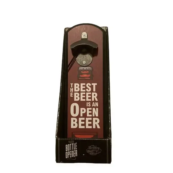 Wembly Nifty Bottle Opener Wall Mount with Cap Catcher - Bar Man Cave Accessory‎