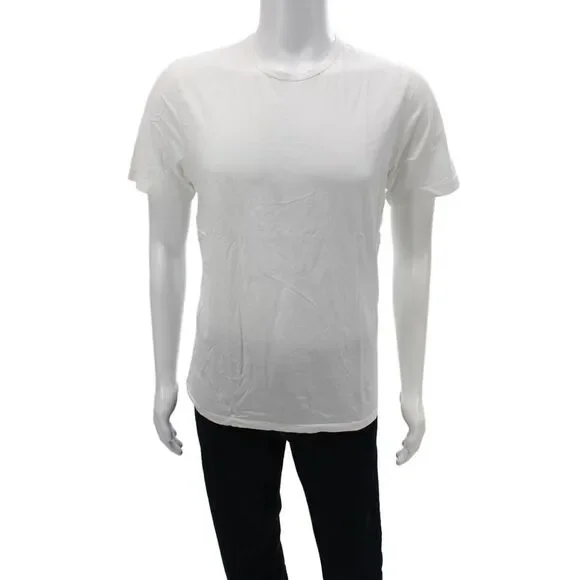Theory Mens Basic Cotton Crew Neck Short Sleeve T-Shirt White Size M