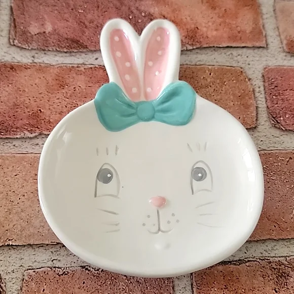 Johanna Parker-Transpac Easter Bunny Dottie Ceramic Spoon Rest,  New