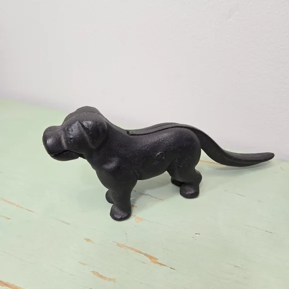 Cast Iron Vintage Black Dog Nutcracker Decor