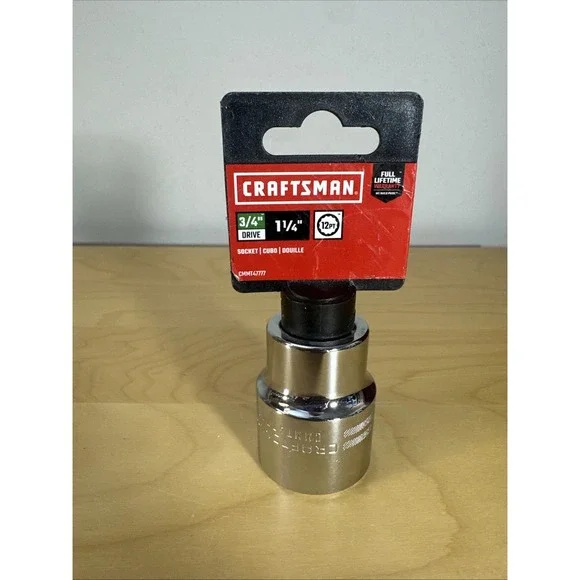 CRAFTSMAN Chrome Socket, 3/4-Inch Drive, 12 Point, 1-1/4-Inch (CMMT47777)