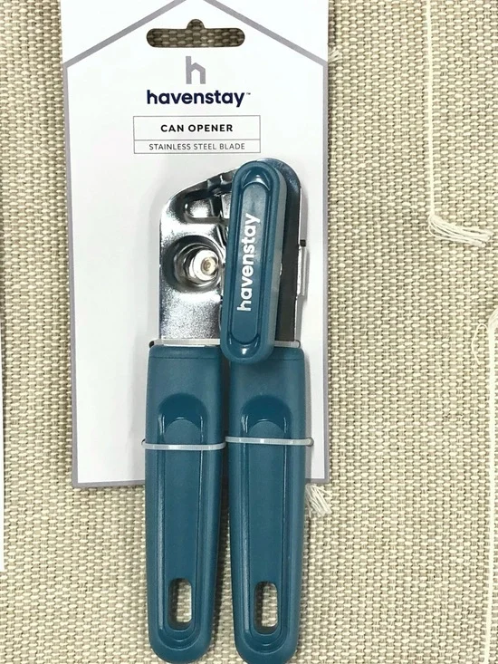 🥑$7🥑 NEW HAVENSTAY Can Opener Big Knob Stainless Steel Blade Teal
