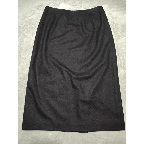 Talbots Wool Skirt Ladies‎ 8 Black Lined Pencil Classic Slit Business Sexy