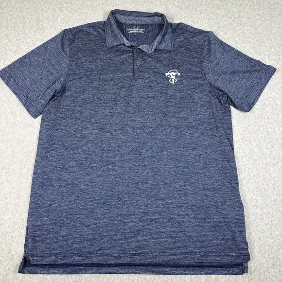 Vineyard Vines Men's‎ Performance Golf Fishing Polo Size Large Blue Striped
