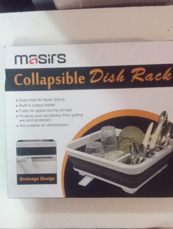 Masirs Collapsible Dish Rack - White and Black New In Package