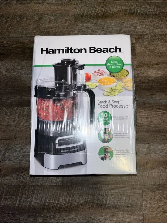 Hamilton Beach Black and Silver Stack & Snap Food Processor