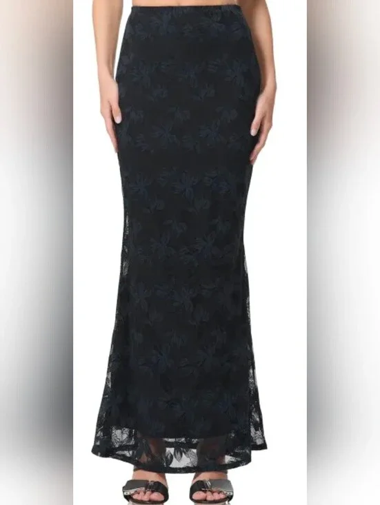 AFRM Tegan Black Lace Maxi Skirt