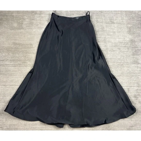 Tadashi Skirt Womens 14 Black Formal Long‎ Maxi Satin Polyester Y2K Flowy