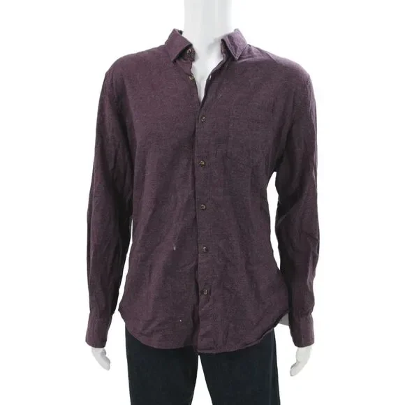 Bonobos Mens Slim Fit Button Down Shirt Purple Cotton Size Extra Large