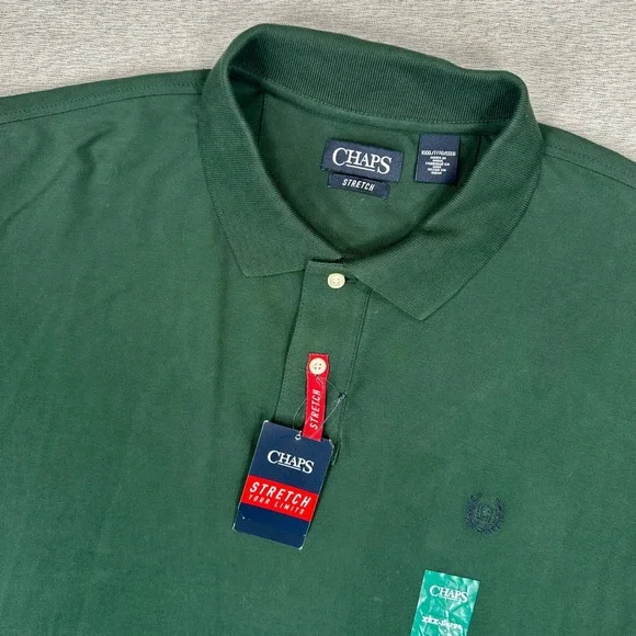 Ralph Lauren Chaps Polo Shirt Mens 3XL Forest Green Short Sleeve‎ Stretch NWT