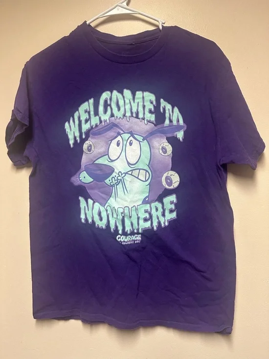 Courage the Cowardly Dog 'Welcome to Nowhere'‎ Purple Graphic Tee