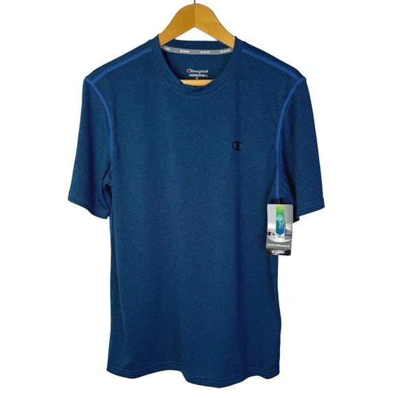 Champion Vapor Performance T Shirt Mens Medium Blue Short Sleeve FreshIQ Tee NWT