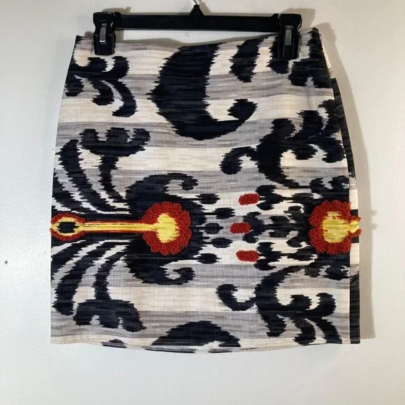 Womens Sevier Skirts‎ Aztec Tapestry Lined Black Gray Orange S 28