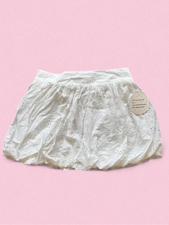 Passport White Eyelet Bubble Mini Skirt