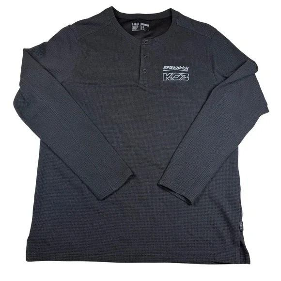 5.11‎ Tactical BFGoodrich Tires KO3 Henley Shirt Mens Large Black Waffle EUC