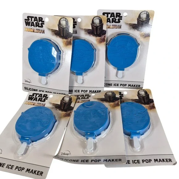 Star Wars The Mandalorian Grogu Baby Yoda Silicone Ice Pop Maker Blue Set of 6