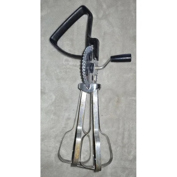 Vintage Ekco Egg Beater Hand Mixer Black Handle 11