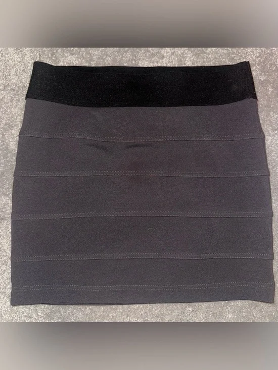 Black Stretch Band Mini Skirt