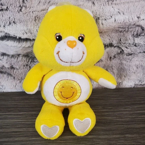 Vintage CARE BEARS 2002 Yellow Sun FUNSHINE Plush 8