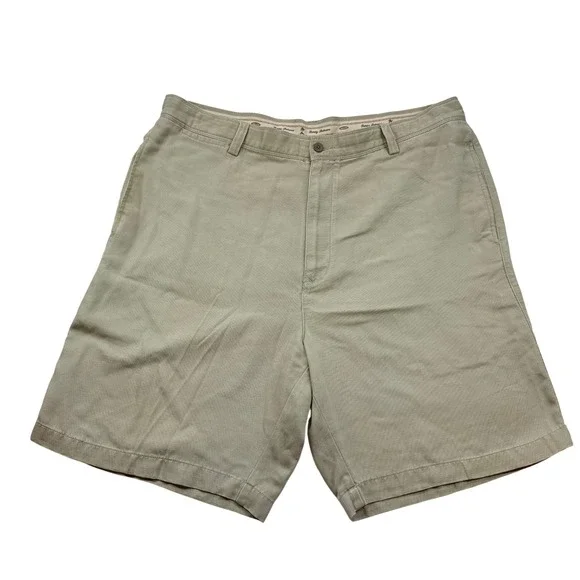 Tommy Bahama Relax Mens‎ Khaki Tan Tencel Cotton Ribbed Shorts Size 40