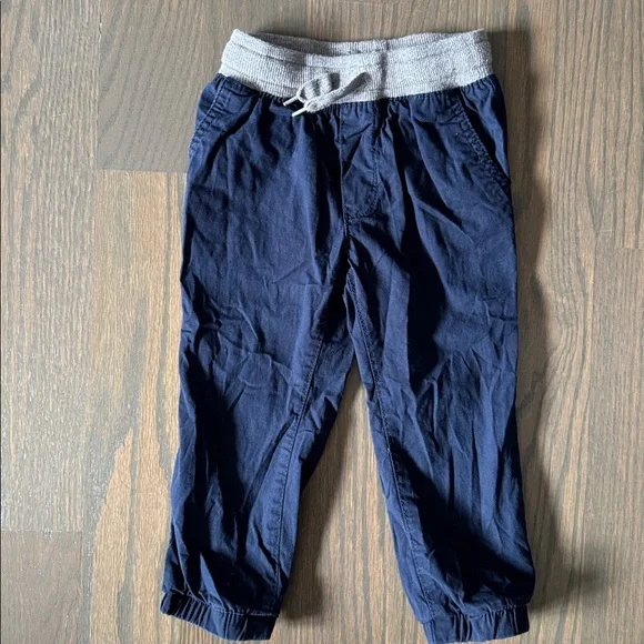 OshKosh B’gosh Boys Navy Pull-On Jogger Pants 2T Stretch Cotton Canvas