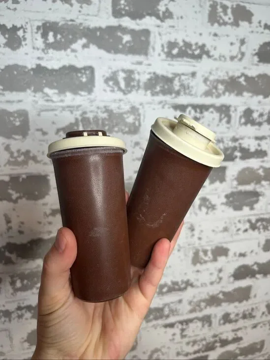 Tupperware | brown salt and pepper shaker set