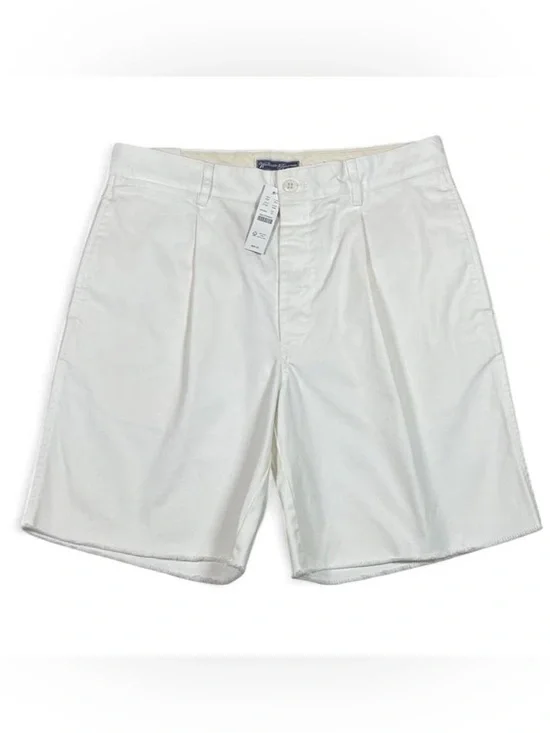 NWT! Wallace & Barnes J.Crew White Pleated Button-Fly Shorts Men’s Size W31 L8