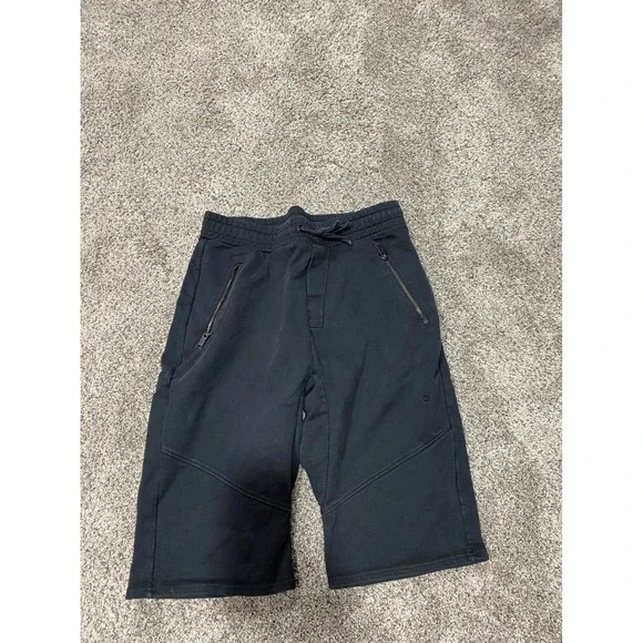 Junk de Luxe Sweat Shorts Mens Large Black Excellent Zipper Pockets Cotton