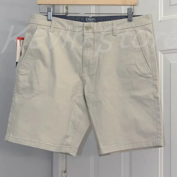 Men flat‎ front Tan short CHAPS