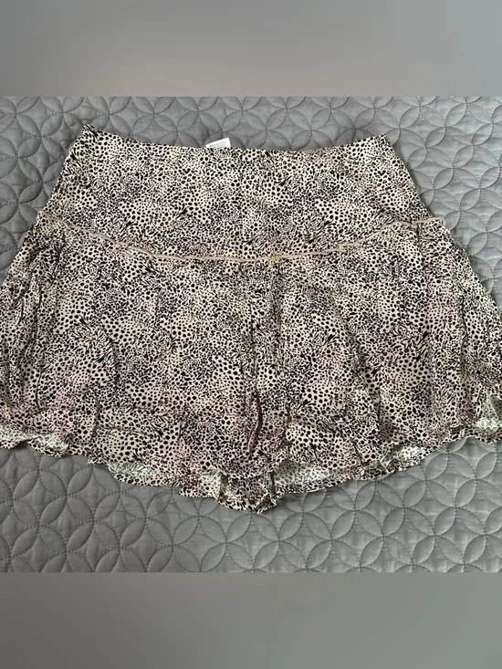 NEW Beige and Black Animal Print High Waist Skirt.
