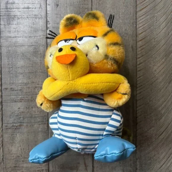 Vintage 1981 Dakin Garfield Scuba Diver Plush – Duck Float – Stuffed Animal