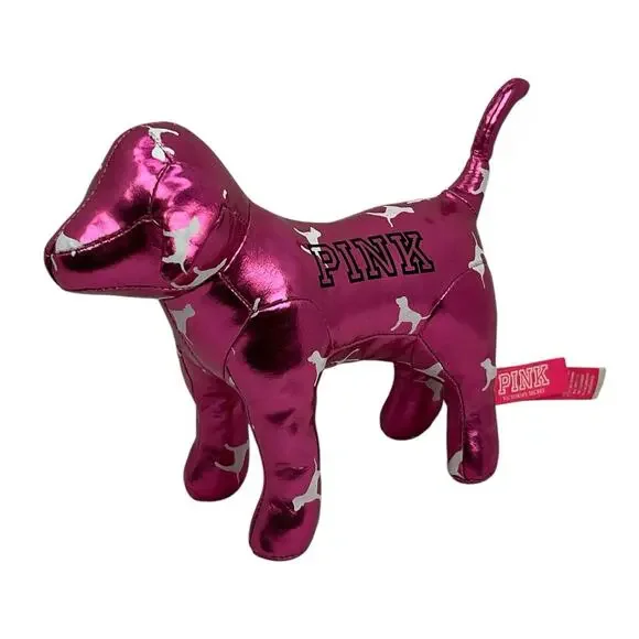 Victoria Secret Metallic Pink Plush Collectors Dog Logo Plush